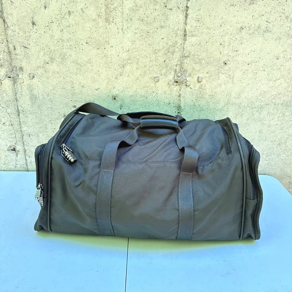 Tumi Large Duffel Bag Alpha Ballistic Nylon Green Travel Weekender Monogrammed